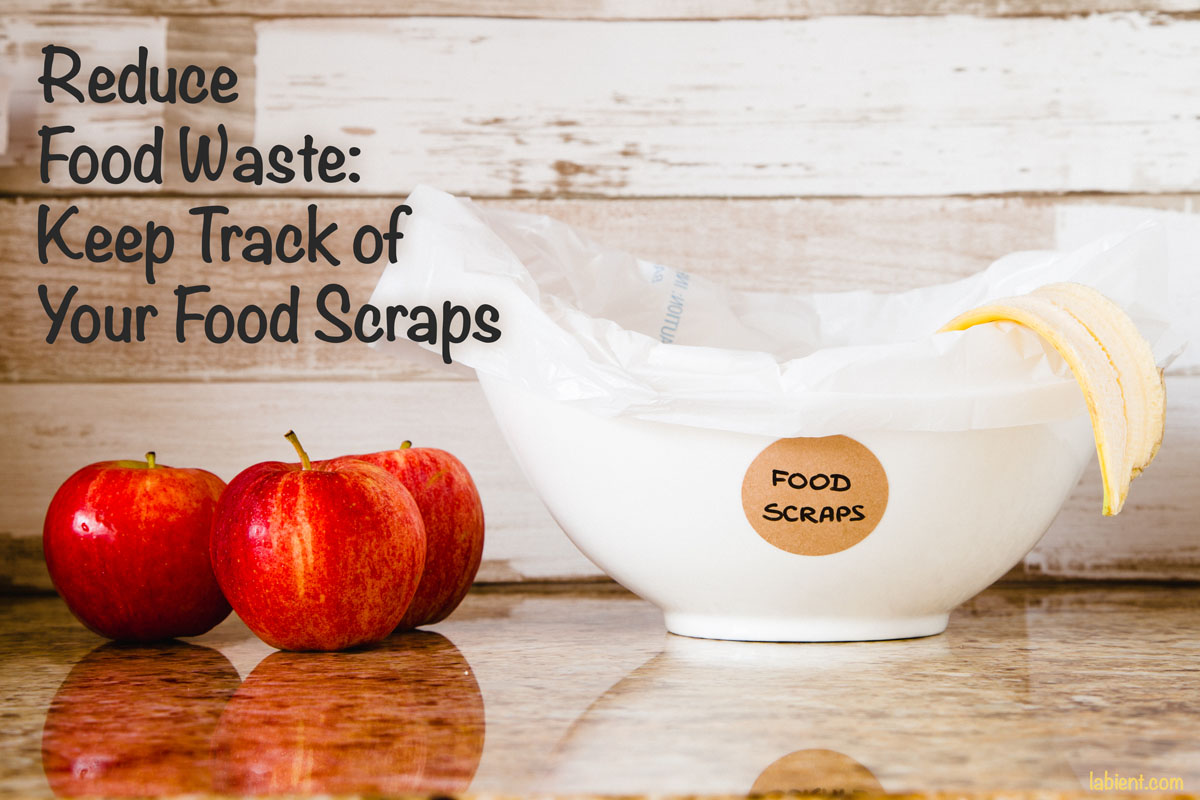 Food scraps container on kitchen counter