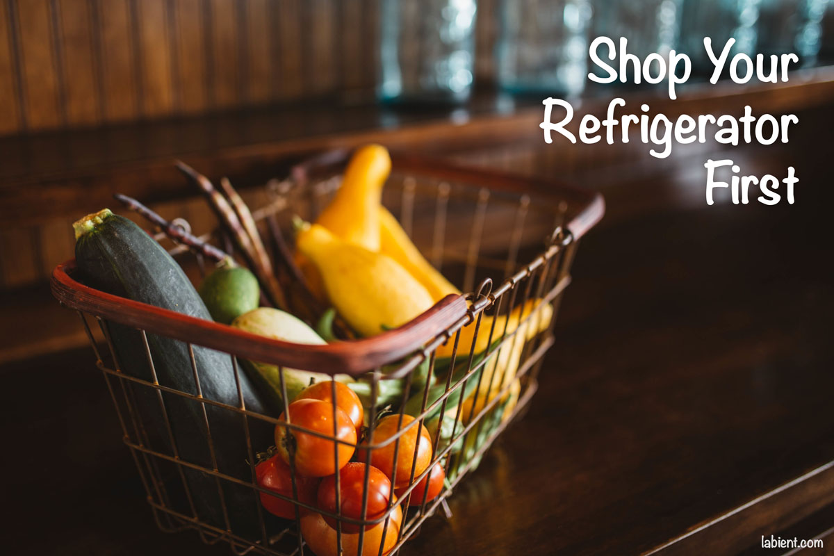 Shop your refrigerator first: vegetables grocery busket