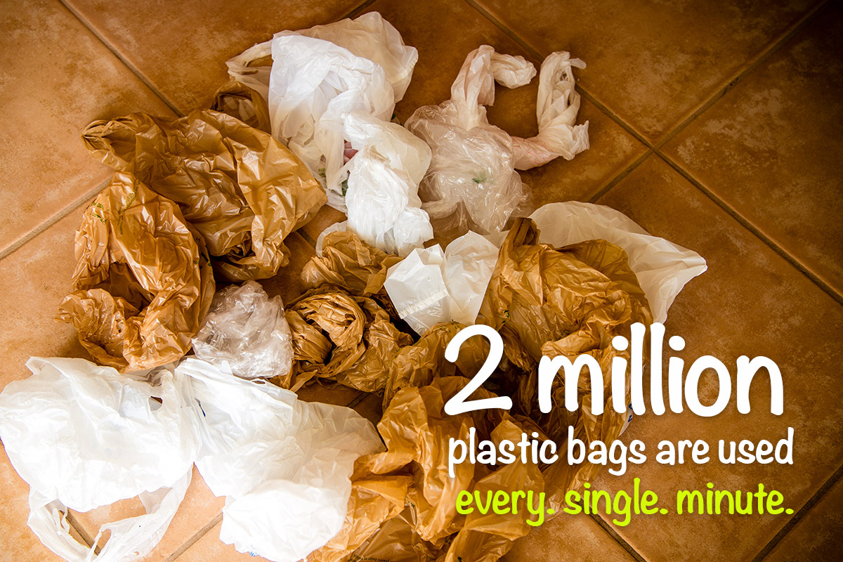 Average American family uses about 1,500 plastic bags every year
